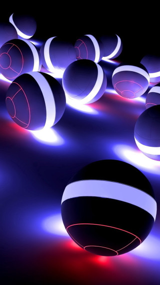 Group balls lights black background - a group of balls free wallpaper