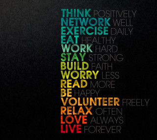 Think black background colorful words 2 - a poster free wallpaper