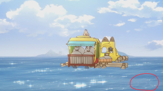 Cartoon boat water red circle - a red circle free wallpaper