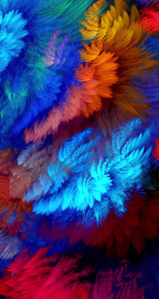 Colorful feathers background different colors - digital art free wallpaper