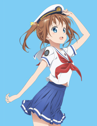 Girl sailor outfit holding hat - a girl in a sailor outfit free wallpaper