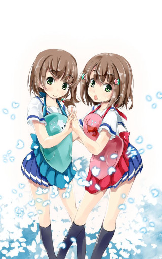 Anime girls water bubbles teddy - a teddy bear free wallpaper