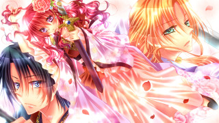 Anime pink hair blue eyes 3 - two anime character free wallpaper