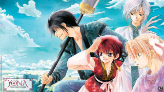Anime characters field grass clouds - a group of anime characters free wallpaper