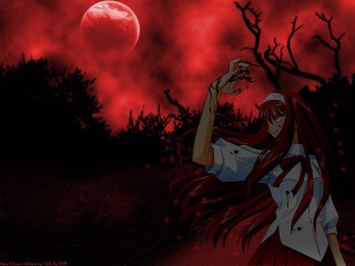 Woman camera red moon trees 2 - a camera in front free wallpaper