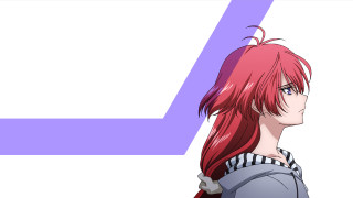 Redhair girl purpletriangle anime profile - striped free wallpaper