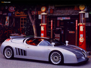 Silver sportscar gasstation tokyo retrofuturism - concept design free wallpaper