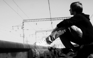 Man skateboard rail building wires - a rail free wallpaper