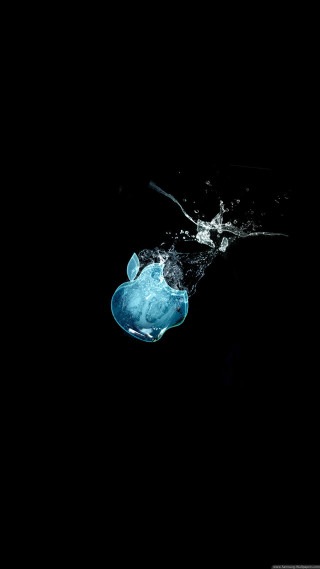 Black background blue apple water - alberto seveso free wallpaper