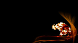 Fire elephant dark background red - a red tail free wallpaper