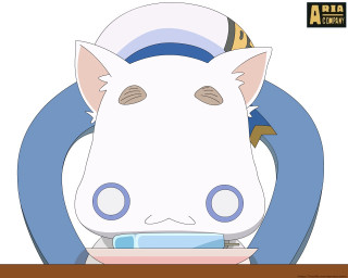 Cartoon cow plate hat cat - its back free wallpaper