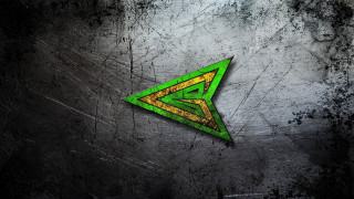 Green yellow triangle metal black - abstract illusionism free wallpaper