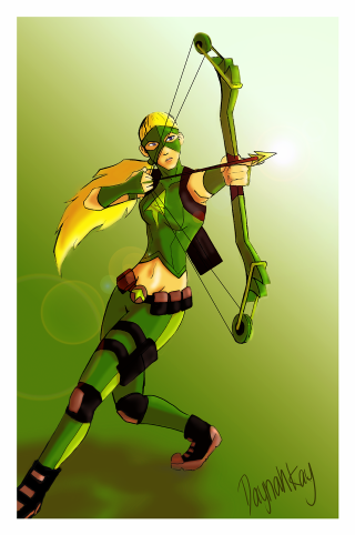 Woman green black outfit bow - heroic free wallpaper