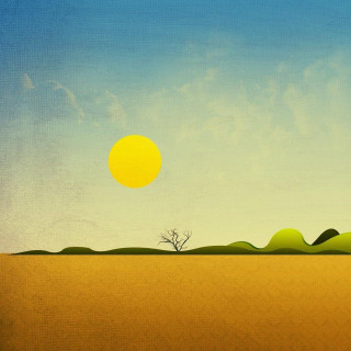 Tree yellow sun desert landscape - environmental art free wallpaper