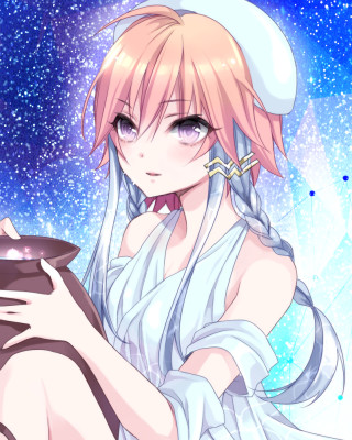 Pink haired girl white dress 6 - a bowl of food free wallpaper