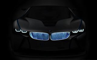 Black car blue light hood - the dark background free wallpaper