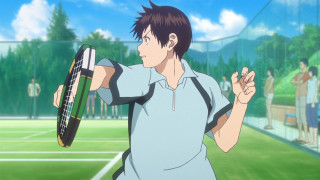 Man holding tennis racquet court 13 - the stand behind free wallpaper