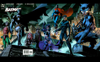 Batman characters building city night - underground free wallpaper