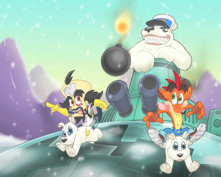 Cartoon characters giant robot dog - loony toon free wallpaper