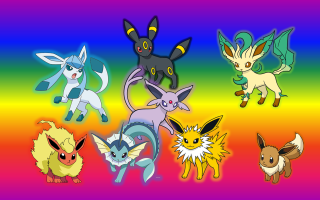 Pokemon rainbow background group colorful - a group of pokemons free wallpaper