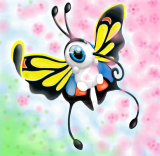 Colorful butterfly blue eye bubbles - sky free wallpaper