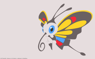 Cartoon butterfly blue yellow red - tail free wallpaper