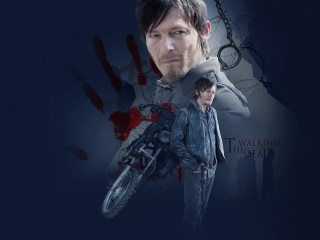 Man bike bloody handprint wall - bloody free wallpaper
