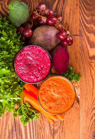 Wooden table fruits vegetables bowl - a wooden table free wallpaper
