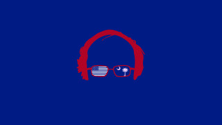 Blue background red headphone glasses - bernie d’andrea free wallpaper