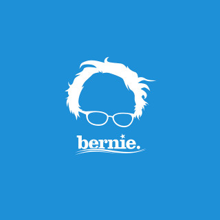 Blue background white bernie logo - the right side of the image free wallpaper