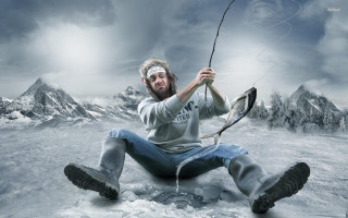 Man snow bow arrow mountain - alvan fisher free wallpaper