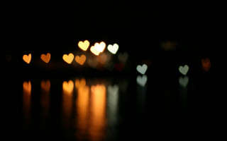 Blurry lake hearts nighttime reflections - night time free wallpaper for desktop