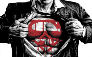 Man black jacket red superman - a black jacket free wallpaper for desktop