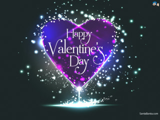 Purple heart sparkles black background - a happy valentines day free wallpaper