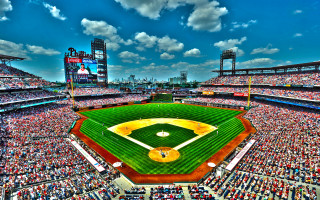 Baseball stadium crowd game cloudy 2 - a cloudy day free wallpaper