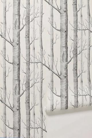 Tree pattern wallpaper white wall - environmental art free wallpaper