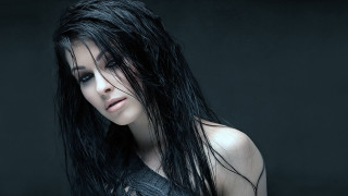 Woman long black hair wind - the wind free wallpaper