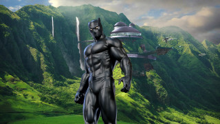 Man black suit mountain futuristic - marvel comic free wallpaper
