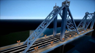 Bridge rails sky background computer - constructivism free wallpaper