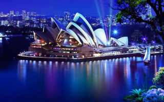 Large boat docked water city 2 - sail free wallpaper