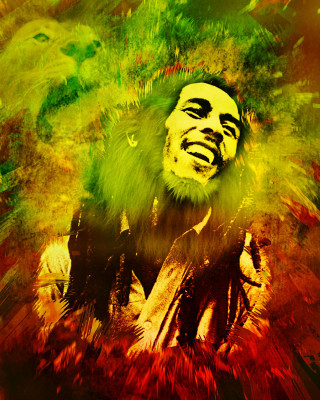 Green haired man fire ruins - a painting of a man free wallpaper