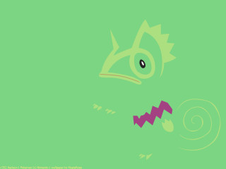 Green background pink purple bird - derf free wallpaper