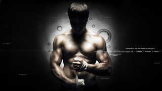 Man bandage arm black background - a bandage free wallpaper