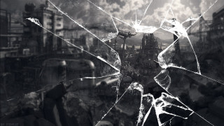 Broken window city sky clouds - cloud and buildings free wallpaper