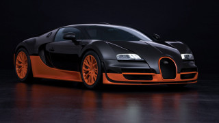 Black orange bugatti dark room 2 - matte finish free wallpaper