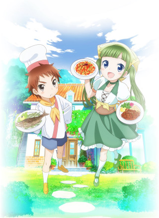 Anime girls food house tree - concept art free wallpaper