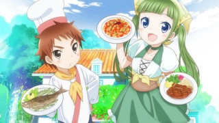 Anime characters food house sky - a sky background and trees free wallpaper