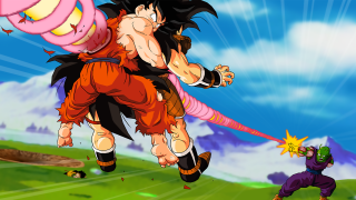 Dragon man fighting pink object - sots art free wallpaper