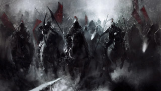 People horses snow flags man - horse free wallpaper