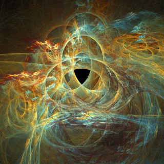 Black hole yellow blue swirl - abstract illusionism free wallpaper